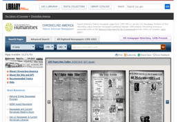 Screenshot of Chronicling America Main Landing Page